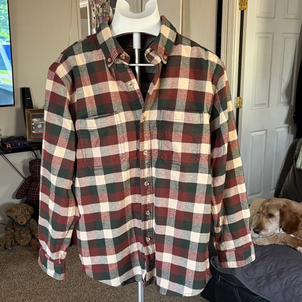 Ridgecut Toughwear  Plaid Button-Up Shirt SZ L